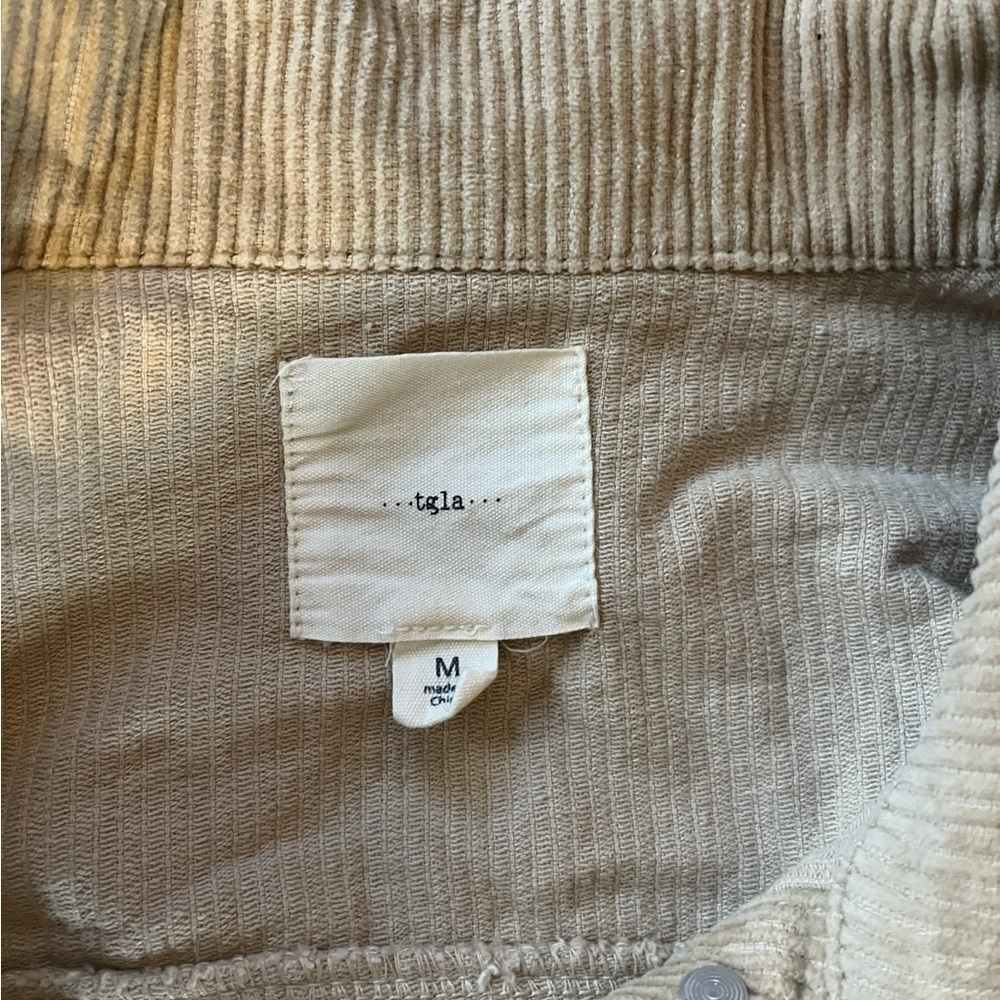 TGLA Tan Cropped Corduroy Jacket Size Medium - Picture 5 of 7
